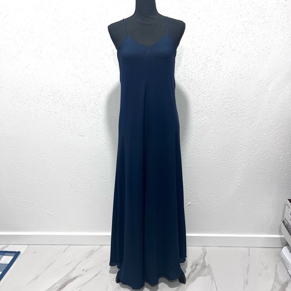 Gianni Bini Blue Spaghetti Strap Slip Maxi Dress XS - Picture 8 of 9